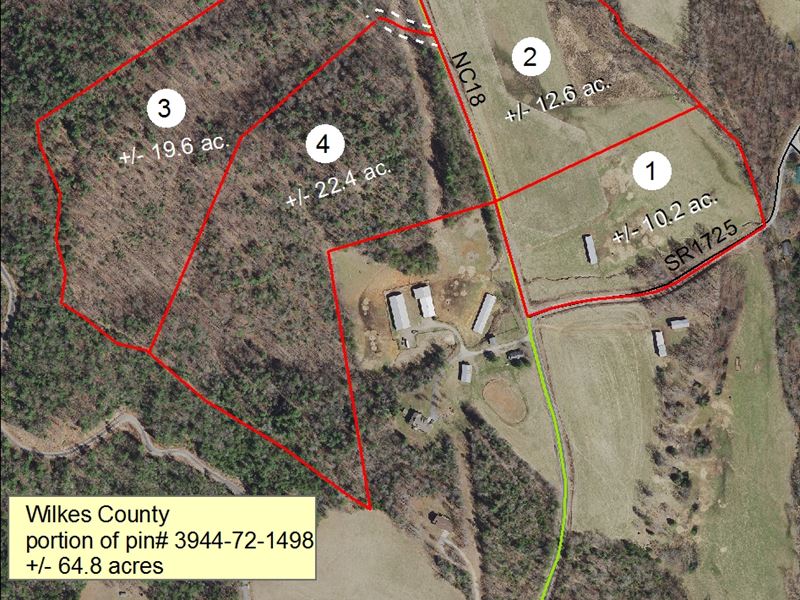 64.8+/ Acres Located Mcgrady,Nc Farm for Sale in McGrady, Wilkes