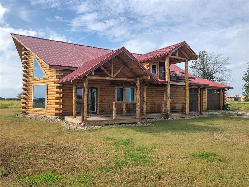 Newly Constructed Log Cabin, Farm for Sale in Iowa, 217914 FARMFLIP