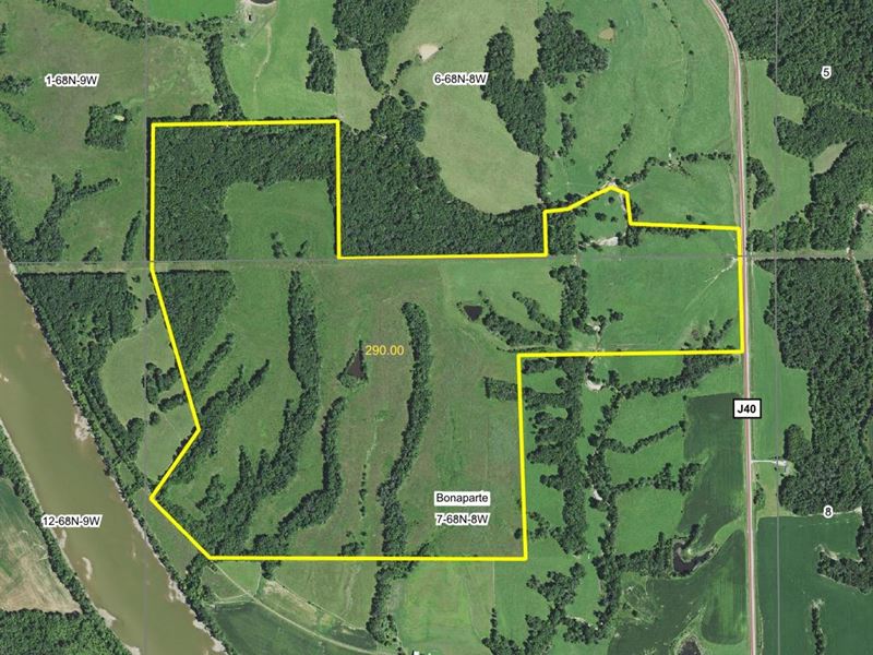 Large Recreational Farm in Van Bure : Bonaparte : Van Buren County : Iowa