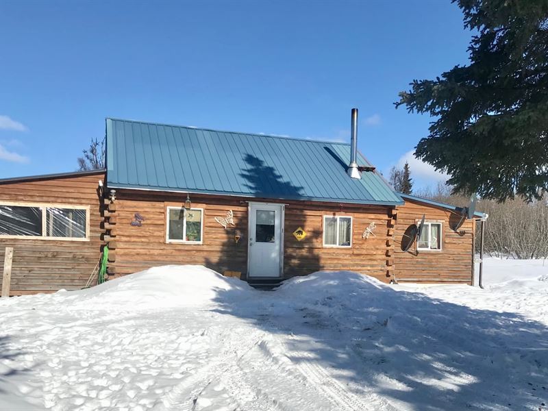 Log Cabin on 5 Acres Off Grid Maint : Ninilchik : Kenai Peninsula Borough : Alaska