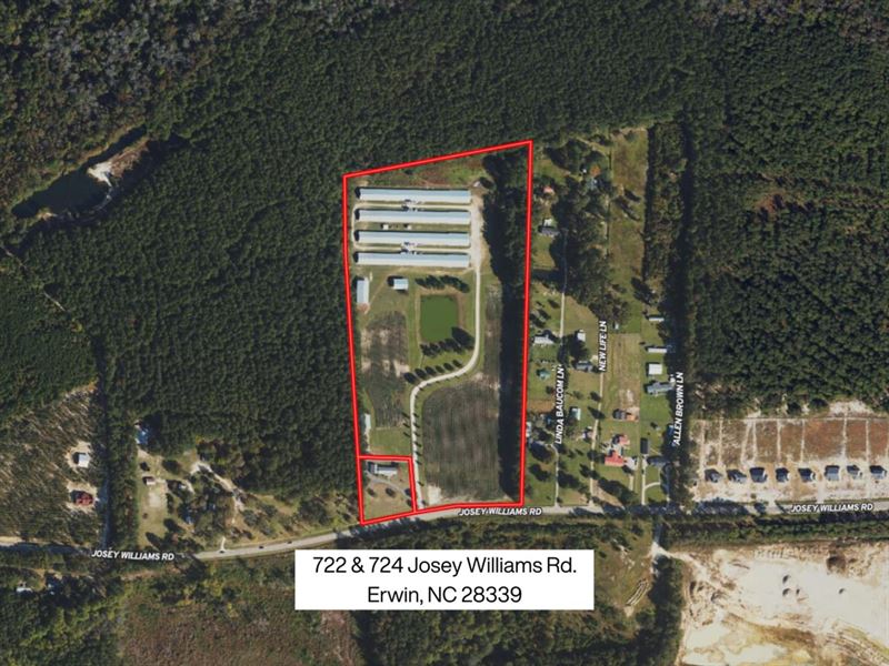 71.04 Acre Turnkey Poultry Farm : Linden : Harnett County : North Carolina