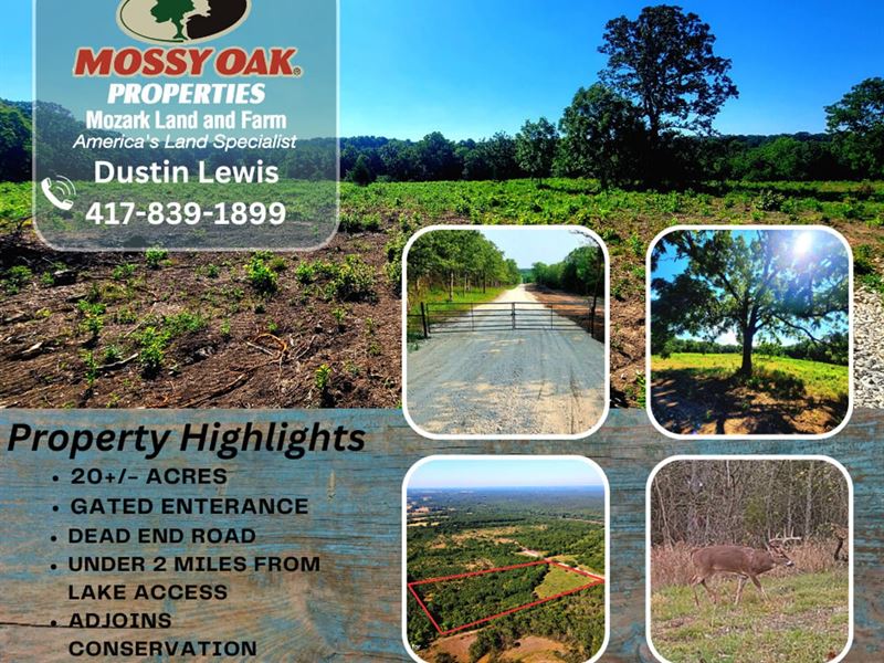 20 Acres Close to Pomme DE Terre LA : Bolivar : Polk County : Missouri