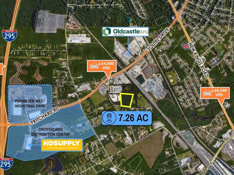 7.26 Acre Industrial Land Parcel FL : Jacksonville : Duval County : Florida